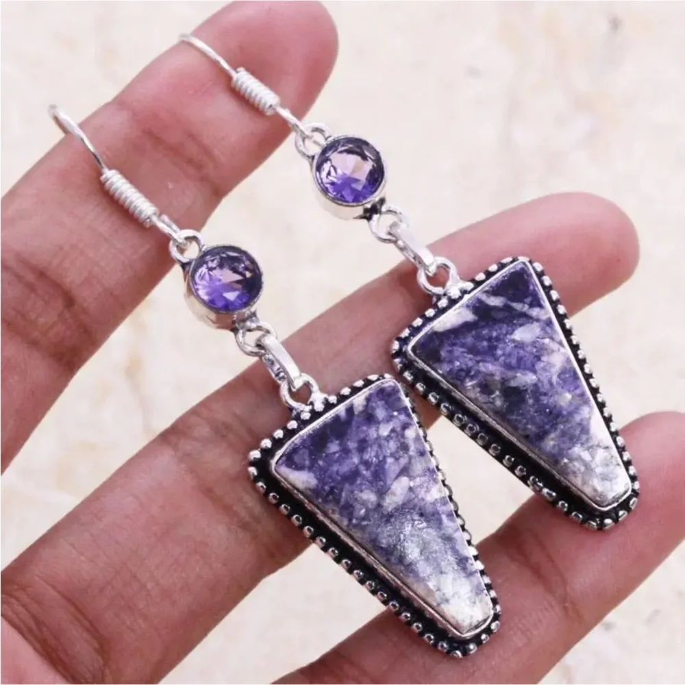 Tiffany Jasper and amethyst earrings - Picture 2 of 3